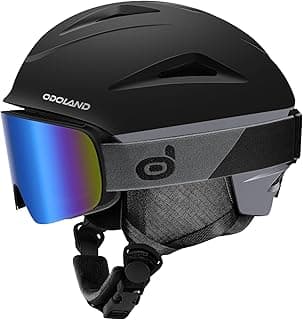 Odoland Ski Helmet, Snowboard Helmet with Ski Goggles for Adults and Youth, Audio Compatible, Shockproof, Windproof, Safety Snow Sports Helmet and Protective Glasses for Men Women