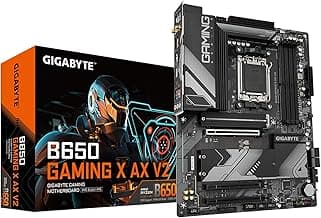 GIGABYTE B650 Gaming X AX V2 (rev. 1.0) AM5 LGA 1718 AMD B650 ATX DDR5, Triple M.2, PCIe 5.0, USB 3.2 Gen2x2 Type-C, AMD Wi-Fi 6E, Realtek 2.5GbE LAN (Renewed)