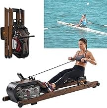 Foldable Rowing Machines for Home with Adjustable Large Water Tank & Comfortable Seat for Real Experience Immersive Water Rower, APP Link,Joint 0 Impact 330LBS Weight Capacity;