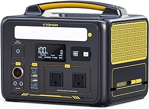 VTOMAN Jump 600X Portable Power Station 600W, 299Wh Solar Generator LiFePO4 Battery Power Station with Jump Start for Car, 1200W AC Outlet, PD 60W USB-C, 3x Regulated 12V/10A DC for Camping, RV Travel