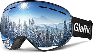 Ski Goggles for Men Women Adult Youth, OTG Frameless 100% Anti Fog & UV Protection with Organizer