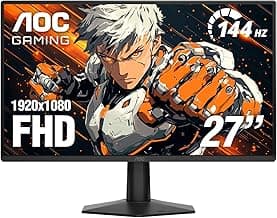 AOC 27G51F 27 inch Gaming Monitor 1920x1080 144Hz, IPS Panel, Console Gaming Ready, Full HD, 3-Sided Frameless, 1x HDMI 2.0, 1x Display Port, 3-Year Zero-Bright-Dot