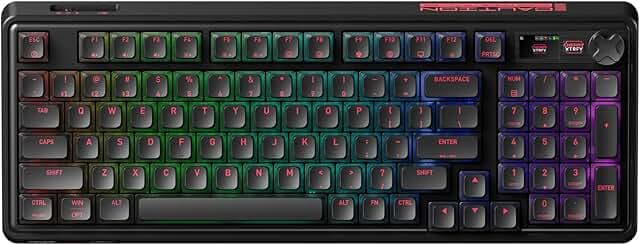 PIXIU 98 Mechanical Gaming Keyboard with Knob, Cherry MX2A Brown Switches, 8K Hz Polling, Tri-Mode Gasket Key-Board for PC/Mac/Laptop, Hot Swappable, PBT, RGB Backlit, 95 Keys