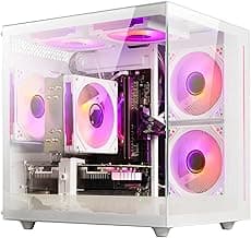suevery Desktop Computers,16G RAM,512GB NVMe SSD,Core i5-12400F,RTX 3050 6G,Prebuilt Gaming PC,Tower Computer Gamer White WiFi 6 Home (512, GB)