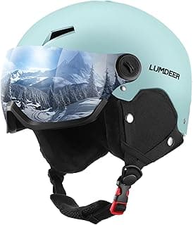 LUMDEER Ski Helmet with 2 in 1 Visor Goggles, UV Protection Snowboard Helmet, Certified Ajustable Snow Sport Helmets for Men Women Skiing, Skating, Snowboarding