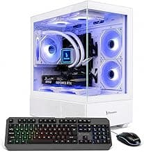 Gaming Desktop PC Desktop Liquid Cooled – i7 Xeon 12-Core,GeForce RTX 4060 GDDR6, 64GB RAM, 512GB SSD + 1TB HDD, WiFi 6 & BT 5.4, 7× ARGB Fans, 650W PSU, Windows 11 Pro, RGB Keyboard & Mouse