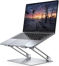 Lamicall Adjustable Laptop Stand, Portable Laptop Riser, Aluminum Laptop Stand for Desk Foldable, Ergonomic Computer Notebook Stand Holder for MacBook Air Pro (10-17.3'') Valentines Day Gift- Silver