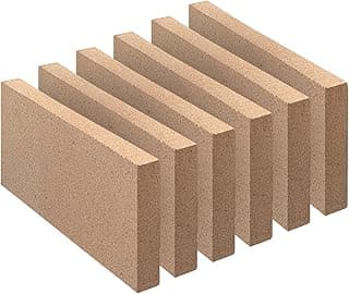 Firebricks, Food Grade Clay fire Bricks, 3000F Size 9″ x 4-1/2″ x 3/4″, Insulating 0.75" Thick Clay Firebricks Replacement for Wood Stoves, Fireplaces, Fire Pit, Kiln, Pizza Oven, 6 Pack