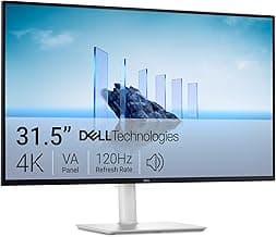 Dell 32 Plus 4K Monitor - S3225QS - 31.5-inch 4K (3840 x 2160) up to 120Hz 16:9 Display, VA Panel, AMD FreeSync Premium, 99% sRGB, 95% DCI-P3, 1500:1 Contrast Ratio, Comfortview - Ash White