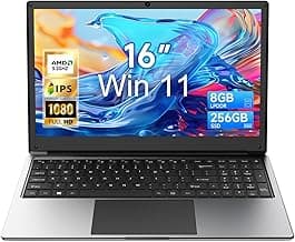 16 inch Laptop Computer,8GB RAM 256GB SSD Storage Laptop PC,with AMD A9 Processor(up to 3.2GHz),IPS FHD Display,Win11,Students & Work Notebook Computer,9000mAh Battery,Cooling System