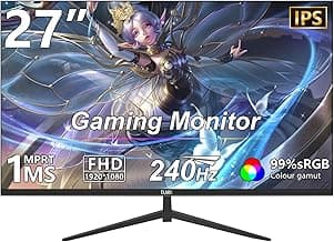 27inch Gaming Computer Monitor IPS 240Hz FHD(1920×1080P), 99% sRGB,1ms Response Time, 300cd/m²,AMD Freesync, Crosshair & Eye-Care Tech,Low Blue Light,HDMI 2.0,DP 1.4,Supports Wall-Mounted