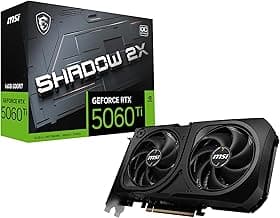 Gaming RTX 5060 Ti 16G Shadow 2X OC Graphics Card (16GB GDDR7, 128-bit, Extreme Performance: TBA MHz, DisplayPort x 3 2.1a, HDMI 2.1b, NVIDIA Blackwell Architecture)