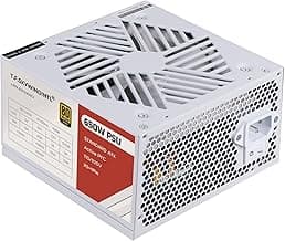 Power Supply 650W Standard ATX PC PSU 80 Plus Gold Non Modular Full Voltage 110-240V Active PFC with 20+4Pin Motherboard Power Cable for Desktop Gaming Server White