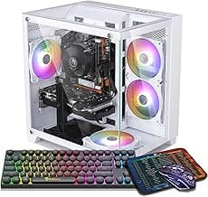 Gaming PC Desktop Computer, Intel Core I7 up to 3.9GHz, GTX 1050Ti 4G GDDR5, 16G RAM, 512GB SSD, WiFi 5.0, Prebuilt Gaming PC Tower Computer with 5 RGB Fan