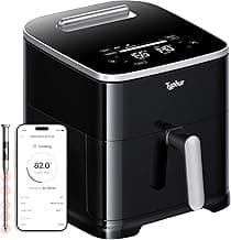 Typhur Sync 8QT AI Smart Air Fryer with Built-in Wireless Meat Thermometer, 9-in-1 XL Non Toxic Ceramic Airfryer, 450°F Max, Cooks 6lb Whole Chicken, Quiet & Dishwasher Safe, 120V