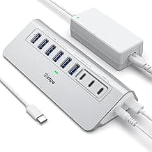 Powered USB Hub 10Gbps, intpw 9-Port USB 3.2 Hub, USB C Hub with USB A/USB C 3.2, 4 USB 3.0, 2 PD 45W Charging Ports, 65W Power Adapter and 3.3FT Cable, Aluminum USB Hub for Laptop, iPhone 17/16/15，PC