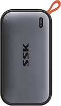 SSK Portable SSD 250GB External Solid State Drives, up to 1050MB/s USB C SSD External Hard Drive USB 3.2 Gen2 for iPhone 15/16/17Pro, Windows, Mac, Android Phones and Tablets