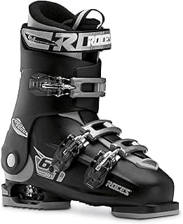 ROCES IDEA UP Adjustable Ski Boots for Kids – Youth & Toddler Ski Boots with Single Buckle – Expandable Downhill Ski Boots for Growing Feet – Girls & Boys Sizes