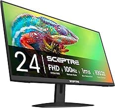 Sceptre Prime 24-inch Gaming Monitor 100Hz 1ms DisplayPort HDMI x2 100% sRGB AMD FreeSync Build-in Speakers, Eye Care Frameless Machine Black 2025 (E248W-FW100T)