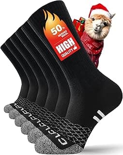 Merino Wool Thermal Socks for Men Women, Cushioned Performance Sport Socks for Hiking,Cycling,Work,Ski 3 Pairs