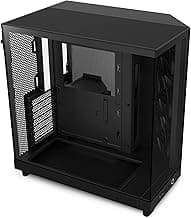 NZXT H6 Flow | CC-H61FB-01 | Compact Dual-Chamber Mid-Tower Airflow Case | Panoramic Glass Panels | High-Performance Airflow Panels | Includes 3 x 120mm Fans | Cable Management | Black