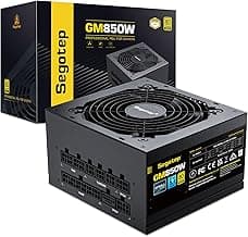 Segotep GM850 Power Supply 850W, PCIe 5.1 & ATX 3.1 Full Modular 80 Plus Gold Certified Gaming PSU for NVIDIA RTX 20/30/40 Series and AMD Graphics Cards
