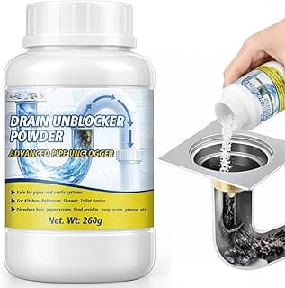 Powerful Drain Clog Remover, 260g Pipeline Dredging Agent & Drain Cleaner Fast Dissolves Hair, Paper Scraps, Food, Grease & Soap Scum, Unclog Sink Drains, Kitchen sinks, Shower pipes, Toilet