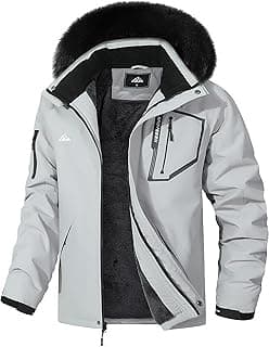 Men's Waterproof Ski Jacket Warm Winter Snow Coat Mountain Windbreaker Fur Hooded Snowboarding Jakcet Parka