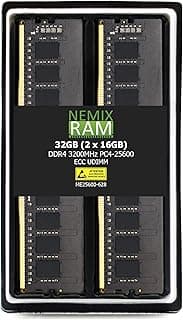 NEMIX RAM 32GB (2X16GB) DDR4 3200MHZ PC4-25600 2Rx8 1.2V 288-PIN ECC Unbuffered UDIMM KIT Compatible with DELL PowerEdge T350 Server