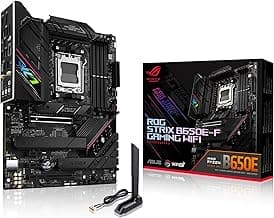 ASUS ROG Strix B650E-F Gaming WiFi AMD B650 AM5 Ryzen™ Desktop 9000 8000 & 7000 ATX Motherboard, 12+2 Power Stages, DDR5, 3X M.2 Slot, PCIe® 5.0, WiFi 6E, 2.5G LAN, USB 3.2 Gen 2x2 Type-C®, Aura Sync
