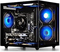 suevery Prebuilt Gaming Desktop Computer 16G Memory 512G SSD Ryzen5 6Cores 3.6G Up to 4.1G 4G Graphics Card WiFi 6 Bundle Gamer Tower Streaming PC (Black, Ryzen5-16G-512G-RX560 4G)