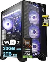 Aegis ZS2 Gaming Desktop AMD 12-core Zen 5 Ryzen 9 9900X 32GB RAM 2TB SSD GeForce RTX 5080 DLSS 4 360mm Liquid Cooler 850W 80+ Gold PSU Support HDD Win11 w/ICP Hub