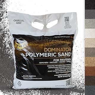10 Pound Charcoal Gray DOMINATOR Polymeric Sand with Revolutionary Ceramic Flex Technology for Stabilizing Paver Joints/Gaps, 1/8” up to 4”, Professional Grade Results