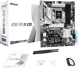 ASRock B760 Pro RS WiFi 6E LGA1700 HDMI DisplayPort eDP Intel B760 ATX Motherboard DDR5 192GB 7200+ (OC) MHz SATA3 6.0 Gb/s USB3.2 Gen2 2.5G LAN PCIe5.0 M.2 64Bit