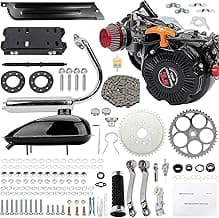 100cc 4-Strok Bicycle Engine Kit,Single Cylinder Gas Motorized Motor Bike Modified Engine Scooter,3600rpm Bike DIY Modified Engine Kit (Chain)