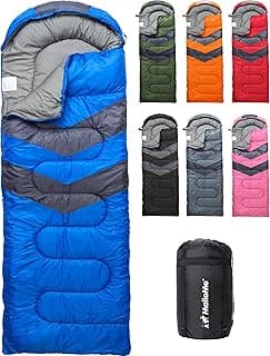 MalloMe Sleeping Bag for Adults Kids Boys & Girls for Winter, Fall & Spring - Single & Double - Waterproof Lightweight & Portable Backpacking Camping & Hiking Outdoor Travel with Compact Bag