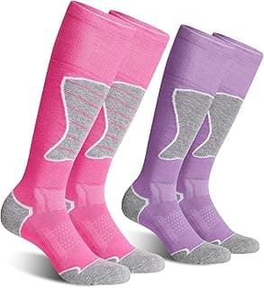 Women's Merino Wool Ski Socks, 2/3 Pack Thermal Warm Winter Thick Knee High Snowboarding Skiing Socks