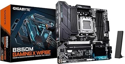 GIGABYTE B850M Gaming X WIFI6E AMD AM5 mATX Motherboard, Support AMD Ryzen 9000/8000/7000 Series, DDR5, 10+2+2 Power Phase, 2X M.2, PCIe 5.0, USB-C, WIFI6E, 2.5GbE LAN, EZ-Latch, 5-Year Warranty