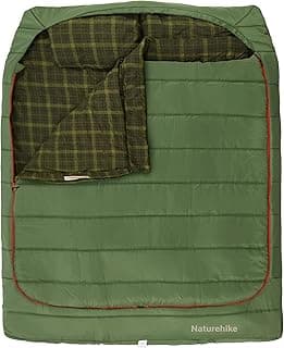 Naturehike Flannel Sleeping Bag for Adults with Pillows, Doublewide Two Person Sleeping Bag for Couples & Whole Family, All Seasons for Camping, Hunting & Bedding