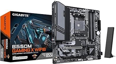 GIGABYTE B550M Gaming X WIFI6 AMD AM4 mATX Motherboard, Supports Ryzen 5000/4000/3000 Series, DDR4, 5+3 Power Phase, 2X M.2, PCIe 4.0, WIFI6, GbE LAN, PCIe EZ-Latch, WiFi EZ-Plug, RGB Fusion