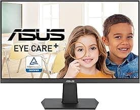 ASUS 24 Inch Frameless Monitor - 23.8-inch viewable, IPS, Full HD, 100Hz, 1080P, 1ms, Adaptive-Sync, for Working and Gaming, Flicker Free, HDMI, VESA Mountable, Tilt - VA24EHF
