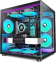 FOIFKIN F100 PC Case - Pre-Installed 3 ARGB Fan, Micro-ATX Computer case, Gaming PC Case, 270° Panoramic Glass, 240MM RAD Support, USB 3.0, FOIFKIN (Black)
