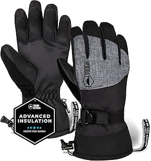 Ski Gloves Men Women - Black Snow Ski Gloves Women Men - Adult Ladies Men's Insulated Waterproof Winter Glove