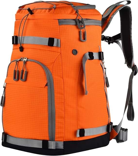 Expandable Ski Boot Bag – 55L to 70L Waterproof Ski & Snowboard Boot Backpack with Helmet Compartment – Fits Boots, Goggles, Gloves & Gear – Travel-Ready for Men & Women