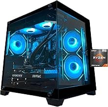 Gaming PC Desktop Computer, Ryzen 7 5700X,RTX 5060,32GB DDR4 RAM and 1TB M.2 NVMe SSD, 240 Liquid Cooler, ARGB Fans,Game Design Office
