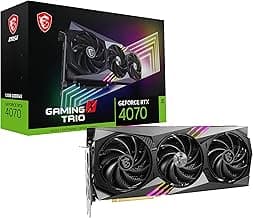 MSI Gaming GeForce RTX 4070 12GB GDRR6X Extreme Clock: 2625 MHz 192-Bit HDMI/DP Nvlink TORX Fan 4.0 Ada Lovelace Architecture Graphics Card (RTX 4070 Gaming X Trio 12G)