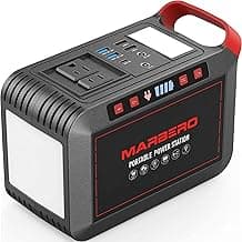 Portable Power Station 300W MARBERO 237Wh Camping Solar Generator Backup Lithium Battery with Pure Sine Wave 110V AC Outlet, USB C, USB A, DC for Outdoors Camping CPAP Home Blackout Emergency