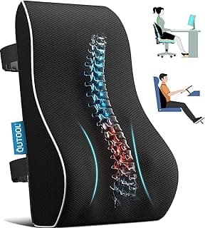 Lumbar Support Pillow for Office Chair, Office Home Essentials,Gifts for Mom,Dad, Back Support Pillow for Car, Chair Cushions,Back Pain Relief Improve Posture,Mesh Cover Double Adjustable Straps