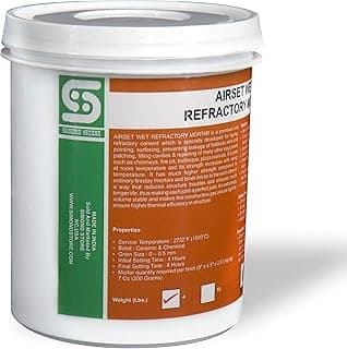 4 lbs Wet Refractory Mortar - 2700F Rated - High Temperature Air Setting Refractory Cement for Ceramic Fiber, Fire Brick, Furnace, Forge, Kiln, Chimney, Fireplace, Pizza Oven