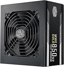 Cooler Master MWE Gold 850 V2 Fully Modular Power Supply – 850W 80+ Gold Certified PSU, Dual EPS Connectors, Semi-Fanless Low Noise Design, Flat Black Cables, Reliable ATX Gaming PSU, 5-Year Warranty